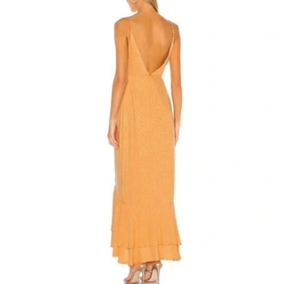 Lovers + Friends Gelina Wrap Dress in Tangerine Orange sz XXS - Picture 2 of 7